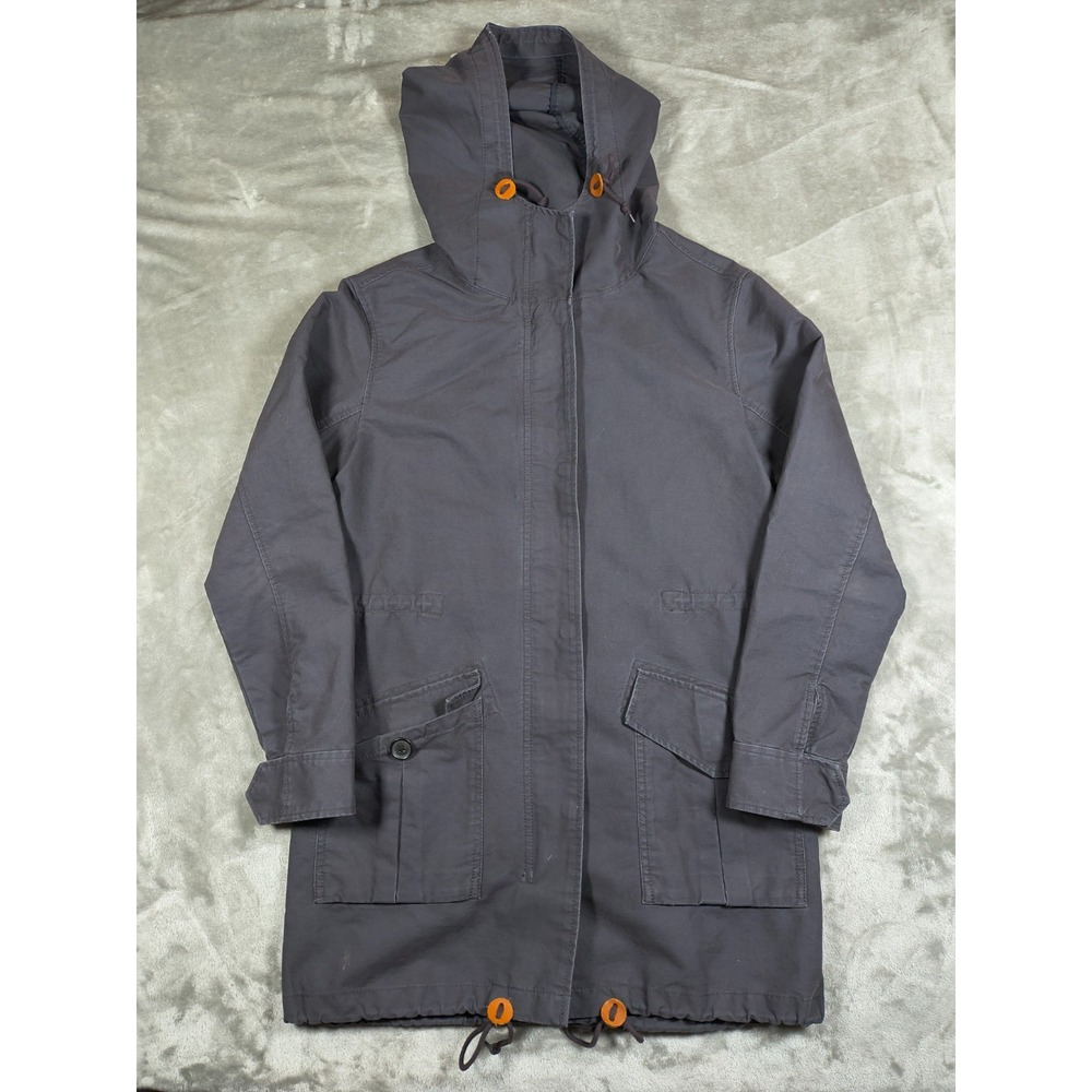Abercrombie Fitch Parka Women Small Gray Jacket Utility Hooded Coat Military Y2K